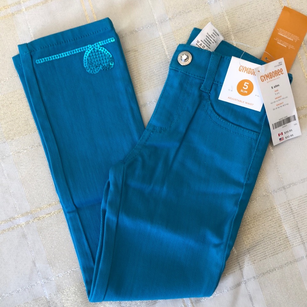 Gymboree girls size 5slim turquoise pants. NWT